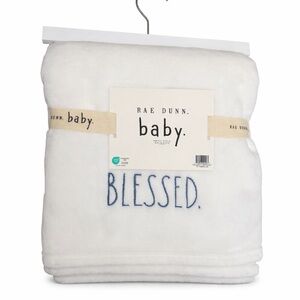 Rae Dunn Baby Blessed White Blanket